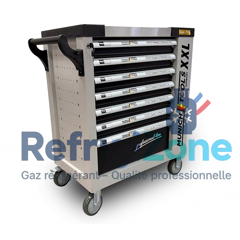 Servante d’atelier 7 tiroirs 6 outillés MunichTools Grey Line – Armoire latérale